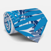 Blauwe palmbladeren stropdas (Opgerold)