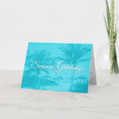 Blauwe palmbomen Aangepaste Kaart voor kerstmis (Voorkant)