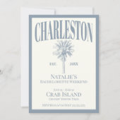 Blauwe palmbomen Charleston kustvrijgezellenfeest Kaart (Voorkant)