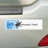 blauwe palmbomen met tarantula bumpersticker (Op auto)