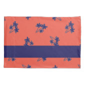 Blauwe palmbomen op roze kussensloop (Achterkant)