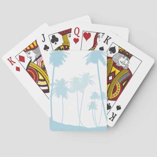 Blauwe palmbomen pokerkaarten (Achterkant)