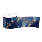 Blauwe palmbomen satijnen lint (Spoel)