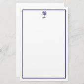 Blauwe palmboom briefpapier (Voorkant / Achterkant)