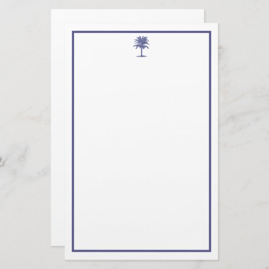 Blauwe palmboom briefpapier (Voorkant / Achterkant)