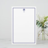 Blauwe palmboom briefpapier (Staand voorkant)