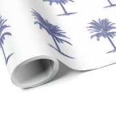 Blauwe palmboom cadeaupapier (Rol Hoek)