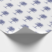 Blauwe palmboom cadeaupapier (Hoek)