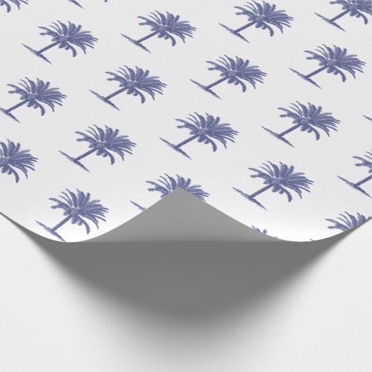 Blauwe palmboom cadeaupapier (Hoek)