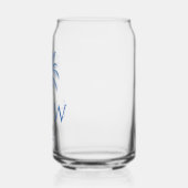 Blauwe palmboom monogram blikvorm glas (Links)