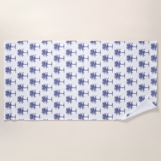 Blauwe palmboom strandlaken (Voorkant)