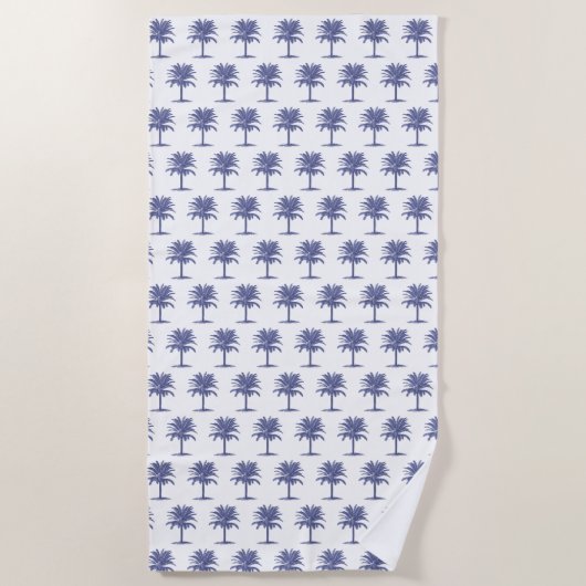 Blauwe palmboom strandlaken (Voorkant)