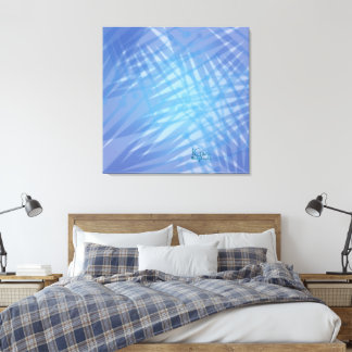 Blauwe Palmen Uitgerekt Canvas Print