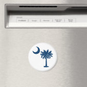 Blauwe Palmetto op Witte Magneet (Insitu (Vaatwasser))