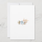 Blauwe Pampas Baby Shower Uitnodiging (Achterkant)