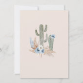 Blauwe Pampas Boho Fiesta Baby Shower Kaart (Achterkant)