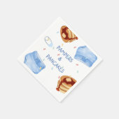 Blauwe pampers en pannenkoeken borden servet (Hoek)