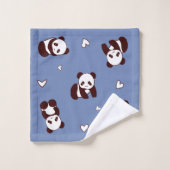 Blauwe panda handdoek (Wasdoekje)