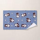 Blauwe panda handdoek (Handdoek)