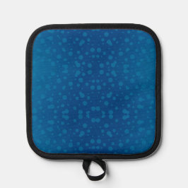 Blauwe pannenlap met een subtiel stippelpatroon 