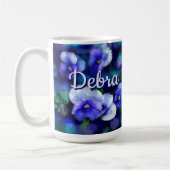 Blauwe Pansies Pansy Bloem Bloem Gepersonaliseerd Koffiemok (Links)