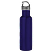 Blauwe Pansies Pansy Bloem Bloem Gepersonaliseerd Waterfles (Achterkant)