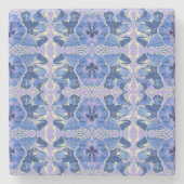 Blauwe Pansy Floral Onderzetters (Voorkant)