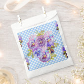 Blauwe Pansy geruite Bloemen bloemig Zakjes voor F (Geknipt)