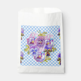 Blauwe Pansy geruite Bloemen bloemstuk Feest Favor Bedankzakje