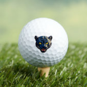 Blauwe Panter Kop Silhouet Golfballen (Insitu Shirt)