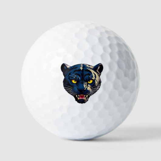 Blauwe Panter Kop Silhouet Golfballen (Voorkant)