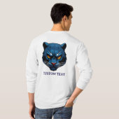 Blauwe Panter Kop Silhouet T-shirt (Achterkant volledig)