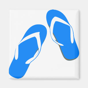 Blauwe pantoffels magneet