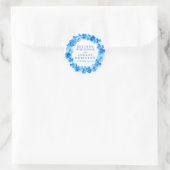 Blauwe panty krans gepersonaliseerde waterverf sti ronde sticker (Tas)