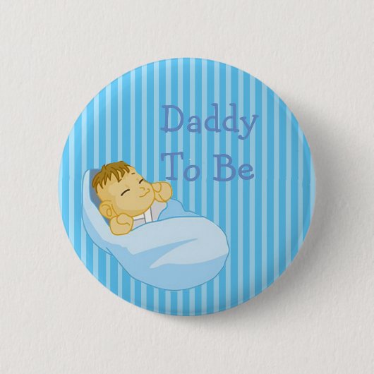 Blauwe papa om Baby shower Button te zijn (Voorkant)
