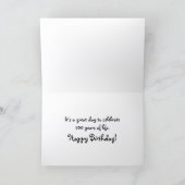 Blauwe papaver 100 jaar Floral Birthday Kaart (Binnen)