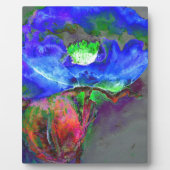 Blauwe papaver, blauwe abstracte bloem fotoplaat (Voorkant)