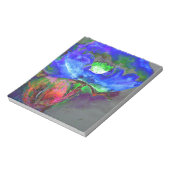 Blauwe papaver, blauwe abstracte bloem notitieblok (Linkerzijde)