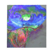 Blauwe papaver, blauwe abstracte bloem notitieblok (Voorkant)