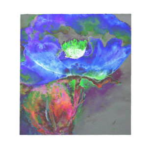 Blauwe papaver, blauwe abstracte bloem notitieblok