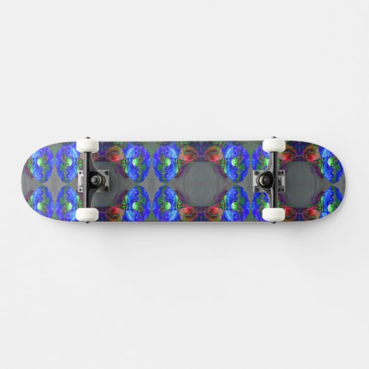 Blauwe papaver, blauwe abstracte bloem persoonlijk skateboard (Horizontaal)