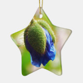 Blauwe papaver keramisch ornament (Links)