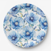 Blauwe papaver papieren bordje (Voorkant)