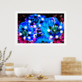 Blauwe papaver poster (Keuken)