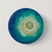 Blauwe papaver ronde button 5,7 cm (Voorkant)