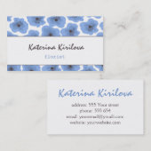 Blauwe papaver visitekaartje (Voorkant / Achterkant)