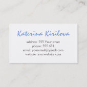 Blauwe papaver visitekaartje (Achterkant)