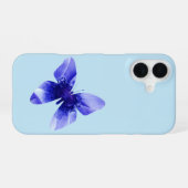 Blauwe Papaver Vlinder, iPhone 16 Hoesje (Achterkant horizontaal)