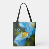 Blauwe papaverbloem Canvas tas (Achterkant)