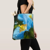 Blauwe papaverbloem Canvas tas (Dichtbij)